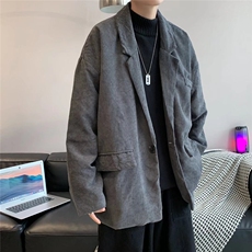 灯芯绒西装夹克男士2023春季新款港风宽松西服外套X8819P55，男装夹克，星座1116-2