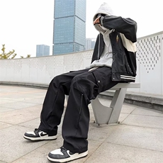 美式工装裤男生新款宽松直筒伞兵裤子潮牌秋季休闲裤长裤KY60，男装休闲裤，星座1116A-1（原606A）