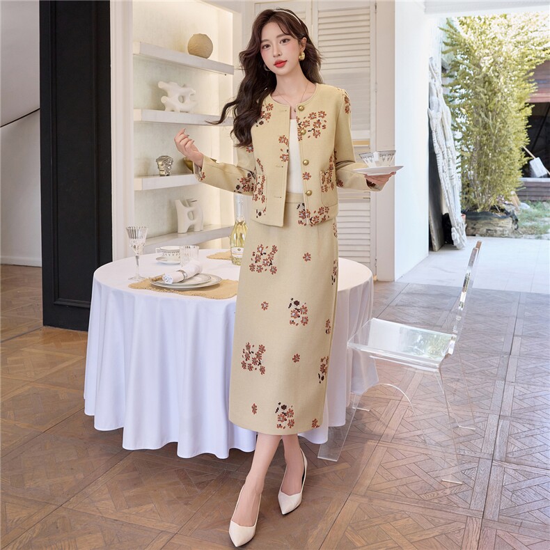 【bao款现货】2025秋装新款重工刺绣亮片小香法式套装两件套,女装套装/套裙,雅静靓衣