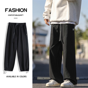 美式纯棉裤子男秋季潮牌高街宽松痞帅阔腿拖地休闲裤K667-特批-41,男装棉裤,星座718-1