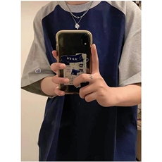 夏季短袖t恤男生休闲宽松撞色半袖体恤男士打底衫上衣服TC01，男装T恤，星座1116A（原606A-3）