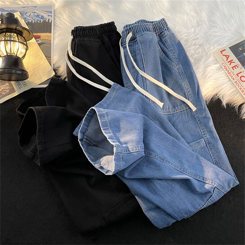 春款复古水洗做旧设计宽松牛仔裤男宽松直筒牛仔裤N05086-P43,男装牛仔裤,星座308B-1
