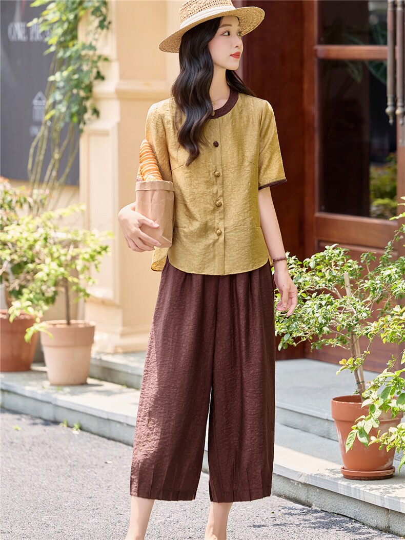2026年夏季新款天丝套装套裤2件套,女装套装/套裙,依路服饰