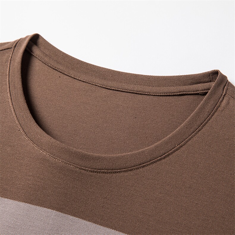 Y26333钱塘2020-2夏季新款男士条纹圆领短袖T恤时尚休闲上衣P53,男装T恤,钱塘207-2