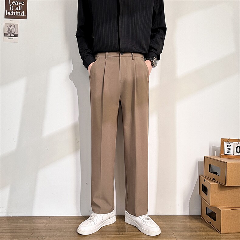 217-2-HK2358春季新款宽松直筒休闲裤男垂感西装裤小西裤,男装西服套装,星座217-2