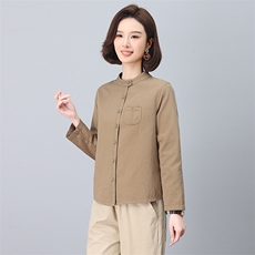 2025春装新款立领单排扣衬衫休闲风长袖，女装衬衫，小林双子