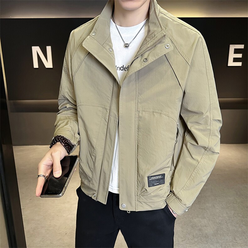 JK905-P85外套2026新款潮流青年休闲夹克衫男装立领上衣服,男装夹克,星座507A（原星座306B-2）