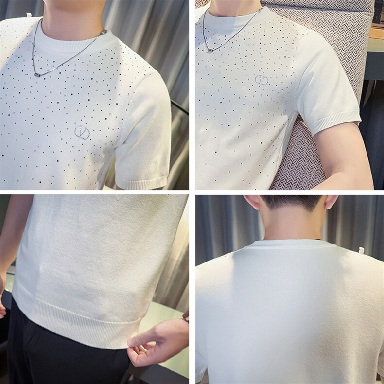 社会小伙秋冬季男士修身短袖针织衫圆领打底毛衣男C208-8015-P48,男装针织衫/毛衣,电商C208