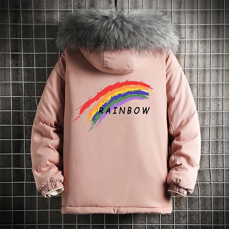 MM48064-P130冬季大毛领棉衣男士大码加厚棉袄男棉服网格,男装棉衣,电商A040A
