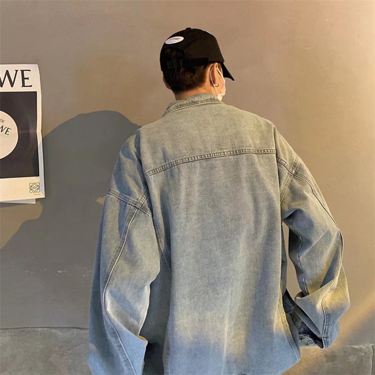 美式复古水洗牛仔夹克男秋冬潮hiphop外套oversize小众GH021-P65,男装夹克,星座1008-1