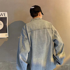 美式复古水洗牛仔夹克男秋冬潮hiphop外套oversize小众GH021-P65，男装夹克，星座1008-1