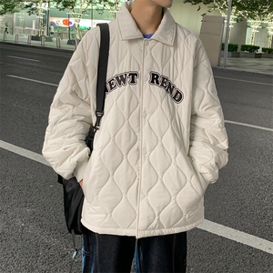 夹克棉衣男潮牌冬翻领字母痞帅棒球服外套大码棉服M0781-P95图片