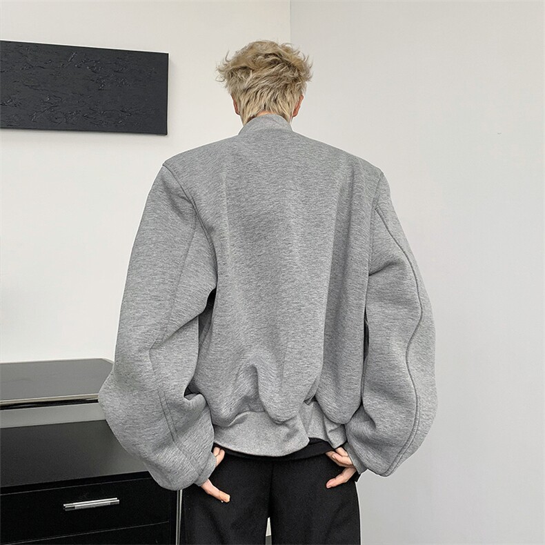 cleanfit设计感垫肩外套男高级感廓形短款飞行夹克春季JK2414P98,男装夹克,星座512-1（原513-3）