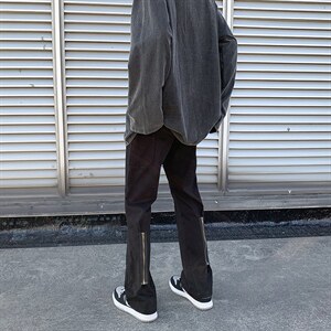 2022春装 暗黑高街风男女拉链修身休闲裤子B221-LK22005-P50 控68图片