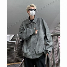 美式复古铆钉夹克男女同款春秋做旧皮衣外套男高级感上衣J8228，男装夹克，星座1116A-1（原606A）