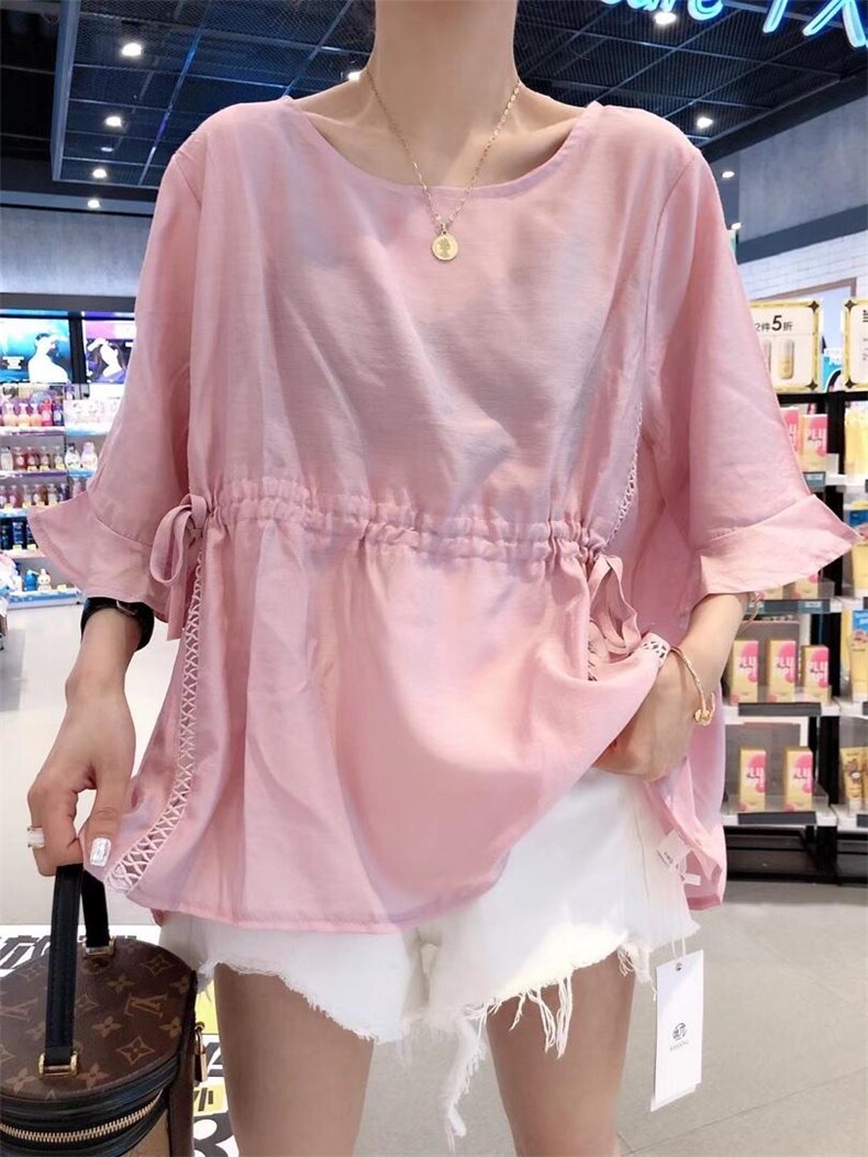 夏季新款韩系娃娃衫版天丝上衣，女装，一杭