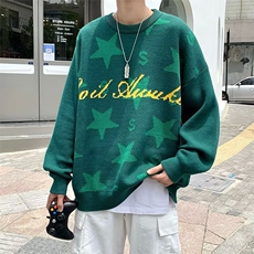 欧美高街毛衣男女宽松慵懒风秋冬外穿圆领星星JY08P42，男装针织衫/毛衣，星座1116-2