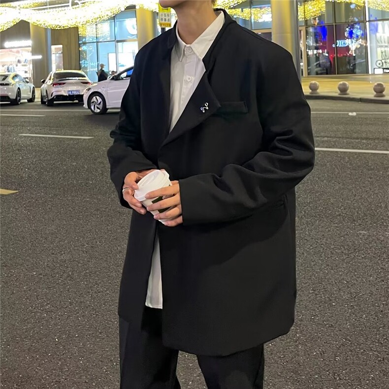 YR6060-P62风垫肩西装外套男秋秋季高级感立领西服诘襟服上装,男装西服套装,电商C233