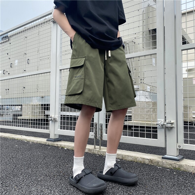 抖音品质夏季新款潮流工装口袋宽松五分裤B315-K24116-特p30控58,男装牛仔裤,电商B315