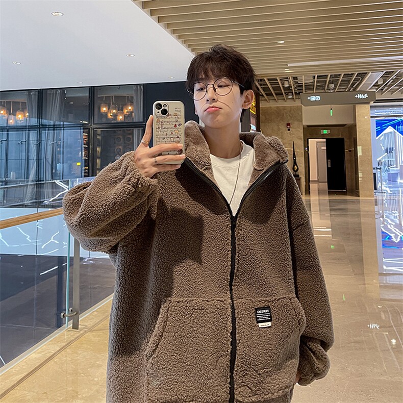 双面复合精品羊羔绒宽松连帽情侣棉服XZ609-WT2332-P88-控148,男装棉衣,星座609