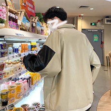 棒球服外套男港风痞帅宽松服夏秋季薄款皮衣潮流休闲夹克A62/P65，男装夹克，星座506