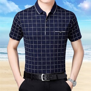 短袖t恤男士翻领POLO上衣修身打底衫棉弹力春夏季男装半袖体恤,男装T恤,电商B212（原钱塘6029）