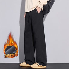 针织休闲卫裤男士宽松直筒潮流美式高街运动裤Z2573-P45/加绒P55，男装休闲裤，星座509