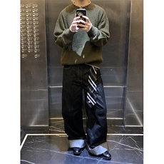[有货]绿色慵懒亨利领毛衣复古针织衫MY363特P59，男装针织衫/毛衣，星座908-1