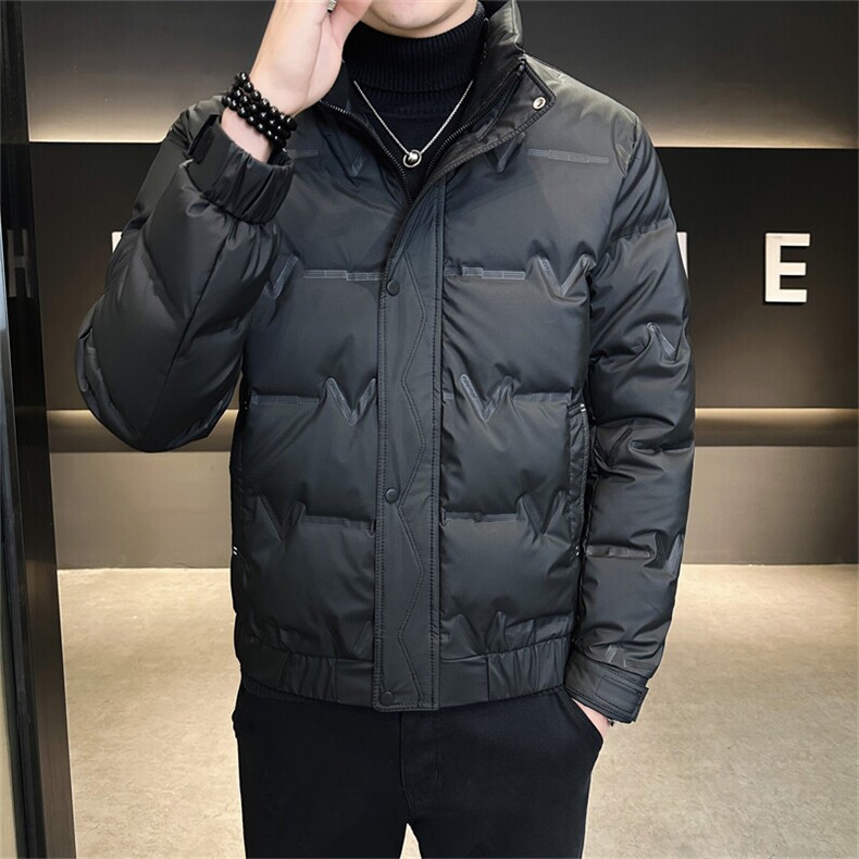 标三防面料冬季男士立领简约时尚潮流帅气百搭鸭绒保暖外套,男装羽绒服,电商A225