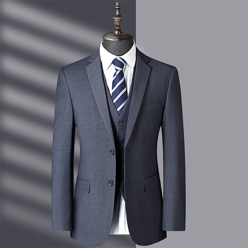 男士2023年春季西服礼服西装修身商务休闲男装西装三件套套装,男装西服套装,电商B360