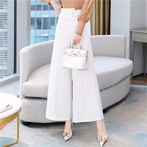高端职业女2024春秋新款时尚气质女神范高腰显瘦阔腿裤，女装休闲裤，时尚俏佳人