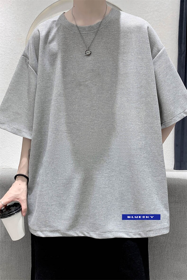 HT73202-P22华夫格t恤男短袖男大码五分袖大皂风,男装T恤,电商A040