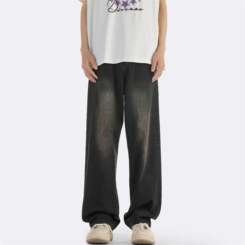 美式复古牛仔裤男款vibe裤子修身直筒裤NB2433，男装牛仔裤，电商C303