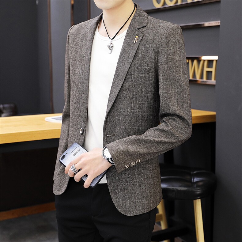 秋季新款韩版修身商务休闲小西服男工作服正装男新郎礼服X07-P90图片