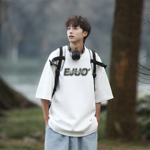 华夫格！港风华夫格短袖T恤男士半袖男五分袖体恤衫男HT120-P25图片