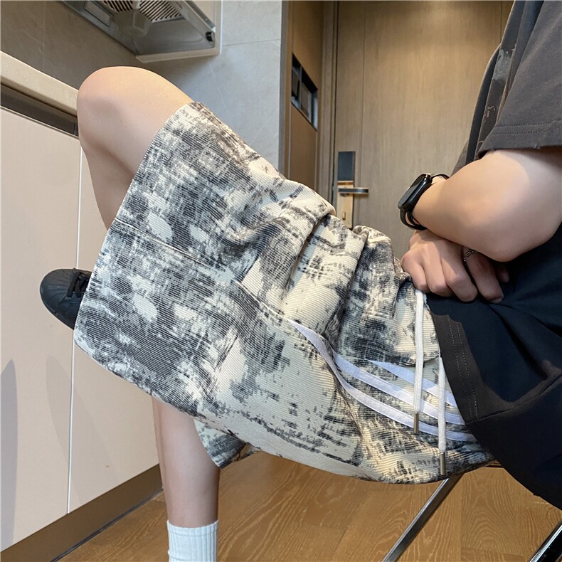 抖音品质夏季新款潮流扎染宽松休闲五分裤B315-K25795-特p25控48,男装休闲裤,电商B315
