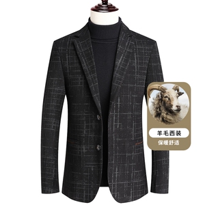 Y25909钱塘2020-2冬季厚款百搭简约中年男士商务休闲西服P165图片