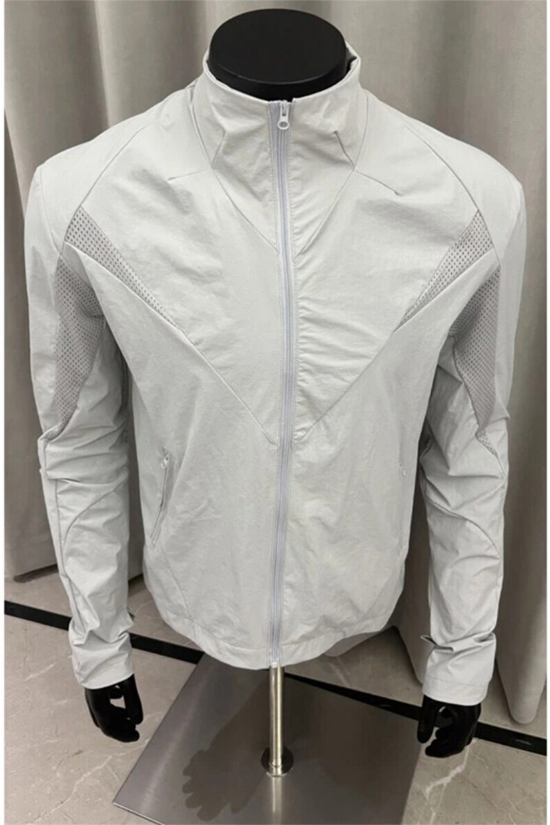 （网图慎用）连帽特批P55立领特批P50休闲激光冲孔防晒衣男J5257,男装夹克,电商A001