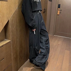 美式高街牛仔裤男韩版潮流阔腿2024春季新款ins长裤RK1430-P46，男装牛仔裤，星座412-3