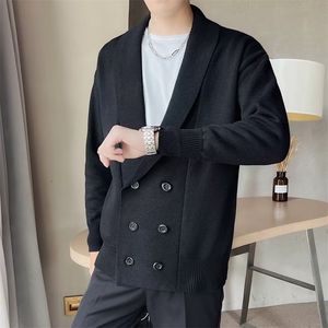 春秋季男韩版修身开衫毛衣潮牌V领外穿针织衫英伦型男外套 M3373图片