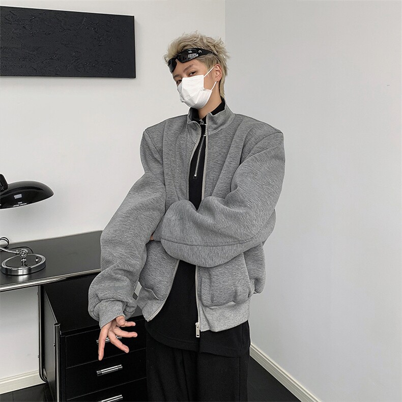 cleanfit设计感垫肩外套男高级感廓形短款飞行夹克春季JK2414P98图片