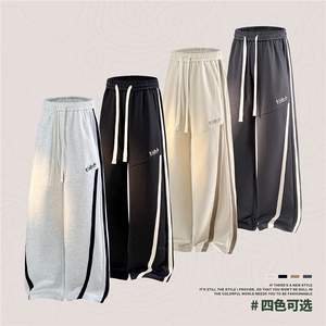 得物立体大码简约弯刀裤直筒休闲裤秋季宽松裤 A436-2576-特P40图片
