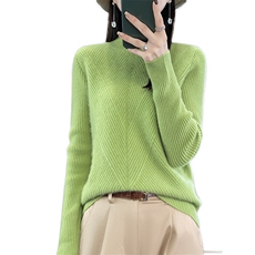 高端百搭温柔保暖时尚羊毛衫女秋冬季长袖针织衫打底毛衣，女装羊毛衫，邓利维