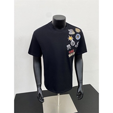 涂鸦卡通印花T恤男国潮重磅美式高街短袖潮牌小领口情侣五分半袖，男装T恤，电商B380（原B361）