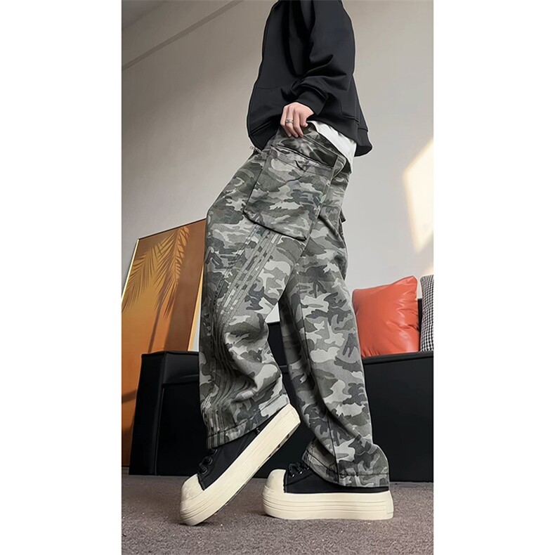 宽松迷彩裤男生休闲裤潮长裤KD656-P70,男装休闲裤,电商D312-1