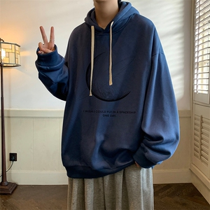 月球纯棉连帽卫衣男大码运动帽衫宽松薄WY2246-P35 加绒款-P40图片