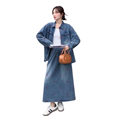 26春季新款牛仔刺绣两件套6670-P195-K298，女装套装/套裙，2C317