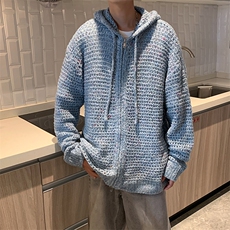 网红高品质【全原版针织】连帽长袖开衫卫衣男潮ZW389-P50，男装卫衣，星座313A(原308A-2)