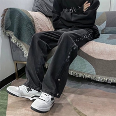 高街牛仔裤男潮牌ins宽松阔腿长裤休闲百搭坠感老爹裤N3311-p40，男装牛仔裤，星座1008