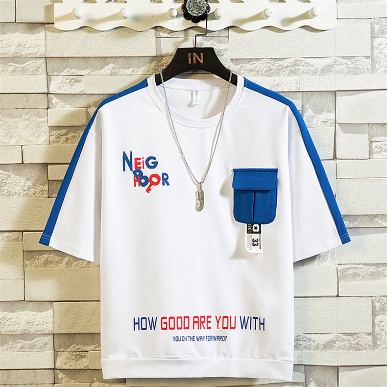 夏季短袖t恤男INS圆领宽松韩版潮流体恤棉衣服上衣DT01P30,男装T恤,电商A086